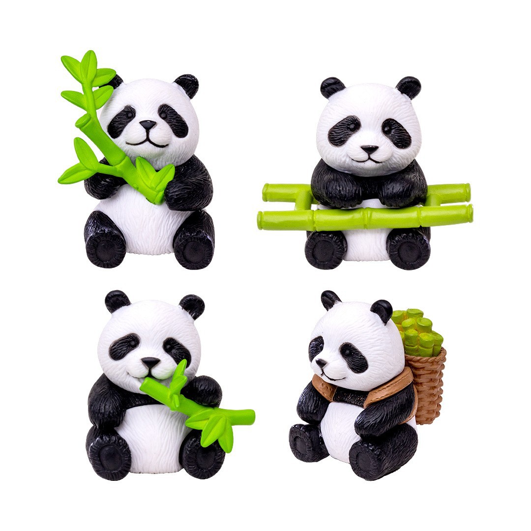Cute Bamboo Panda Doll Gardening DIY Car Interior Accessories Ornaments Accessories Desktop Small Ornaments