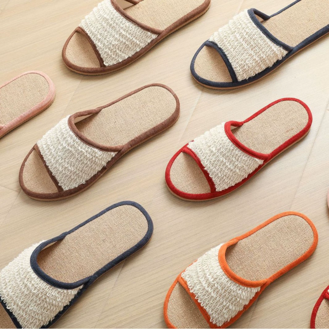 2025 новые кружевные льняные тапочки домашние льняные тапочки