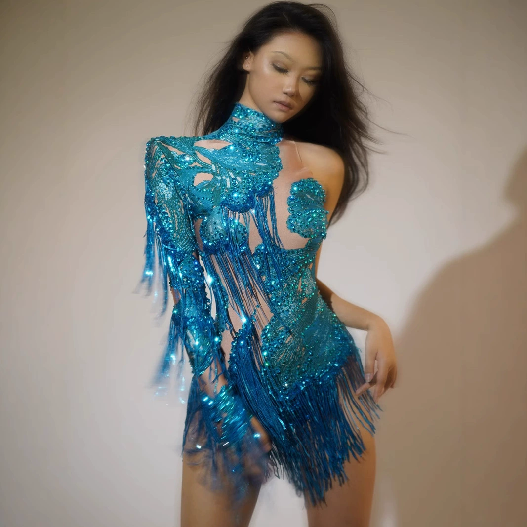 Сценическое сексуальное платье с кисточками и пайетками, блестящее платье для трансграничных продаж, Европа и Америка