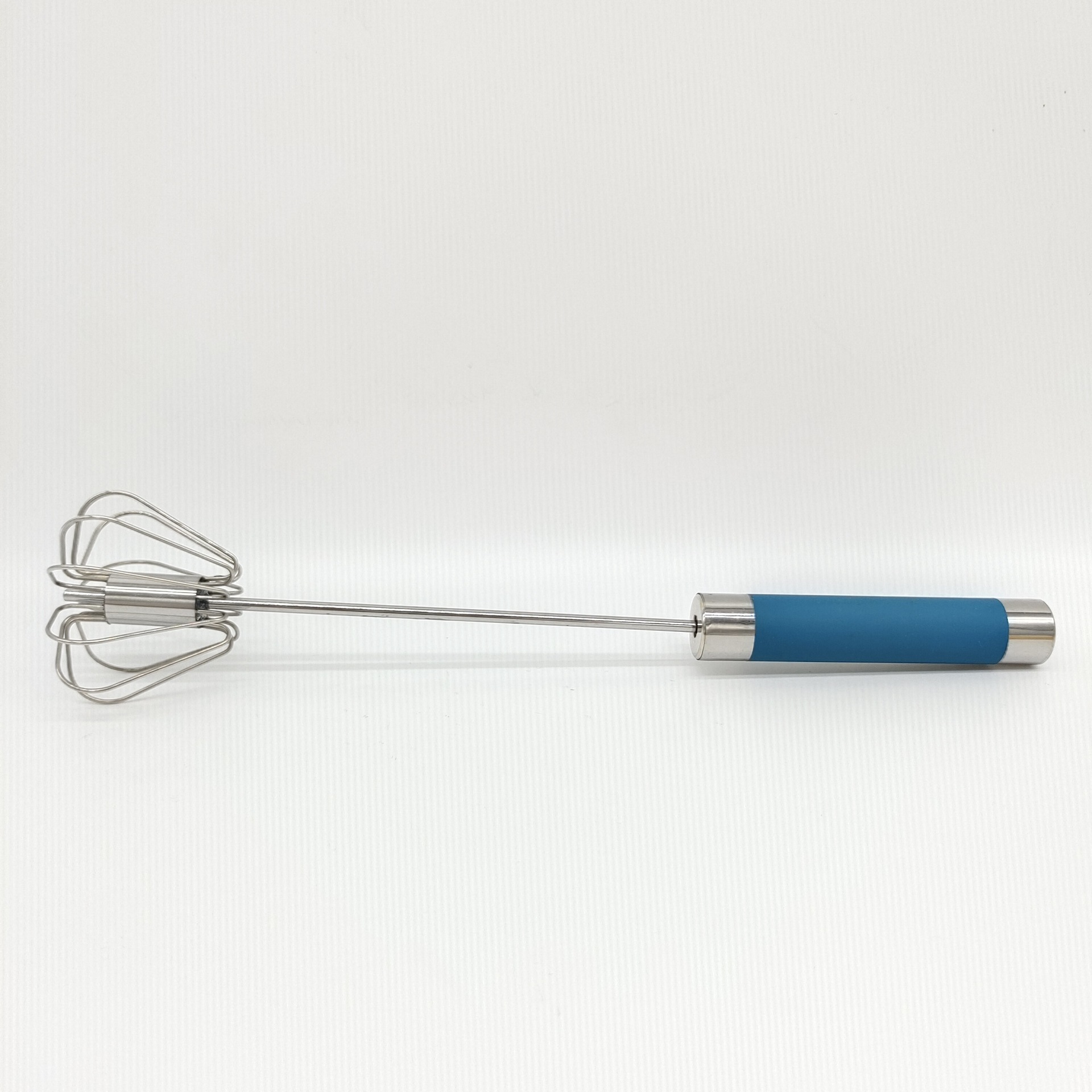 Batidor de Huevos Semiautomático Giratorio de Acero Inoxidable Manual para Cocina