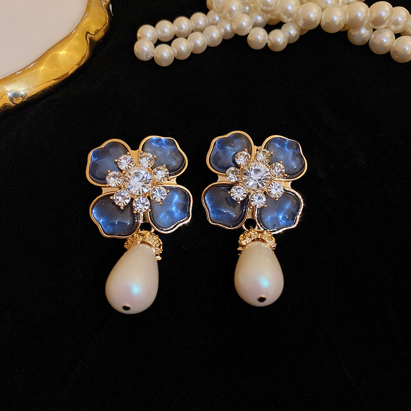Holiday Occasion 1 Pair Classic Style Water Droplets Inlay Copper Resin Drop Earrings