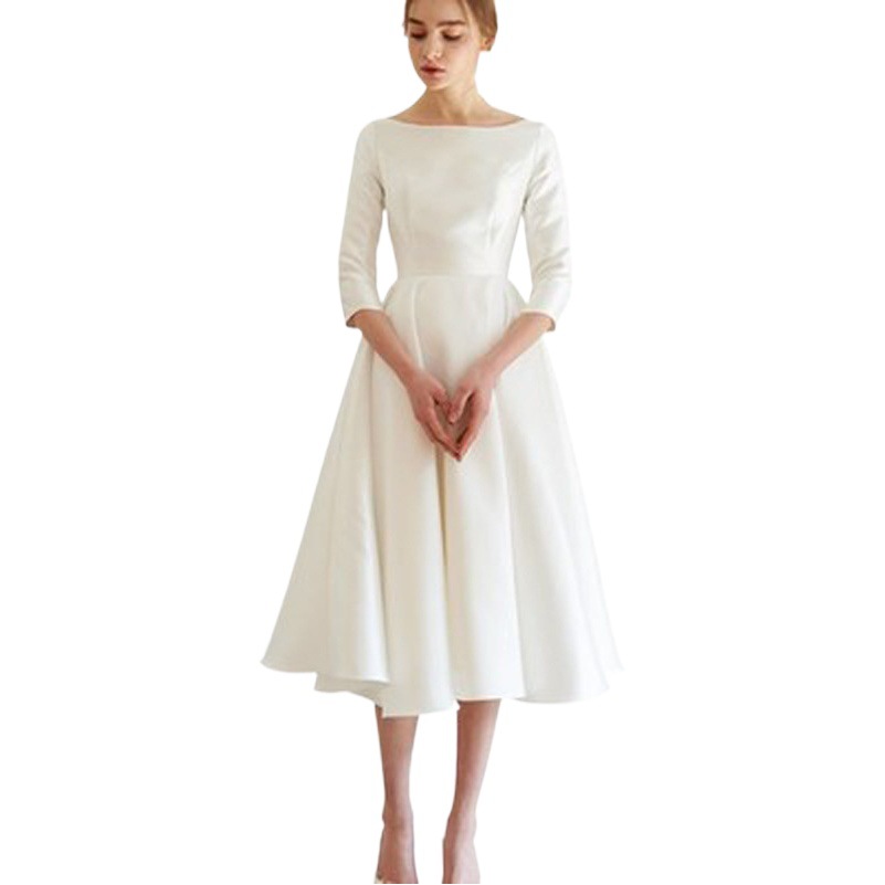 Elegante vestido de noche para mujer, nuevo estilo 2026, blanco, sencillo, retro, para sesión de fotos, viajes de verano, estilo forestal, vestido midi. image 1