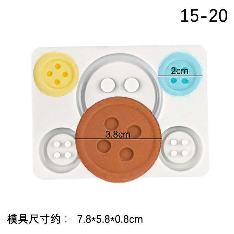 Gran y pequeño botón silicona molde epoxi colgante decoración herramienta DIY hornear fondant chocolate ritmo seco