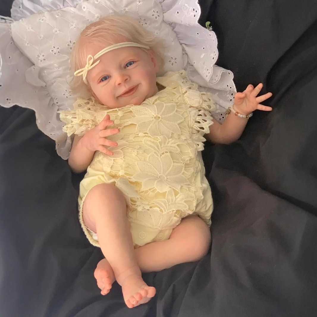 Hilo hueco amarillo de 19 pulgadas, juguete de simulación sebastian, muñeca de renacimiento, regalo de vacaciones para niños