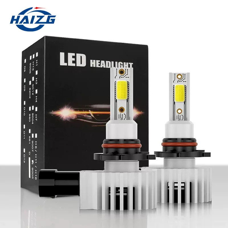 跨境货源前大灯D9汽车LED大灯直插led车灯一体化H4h7H11高亮节能