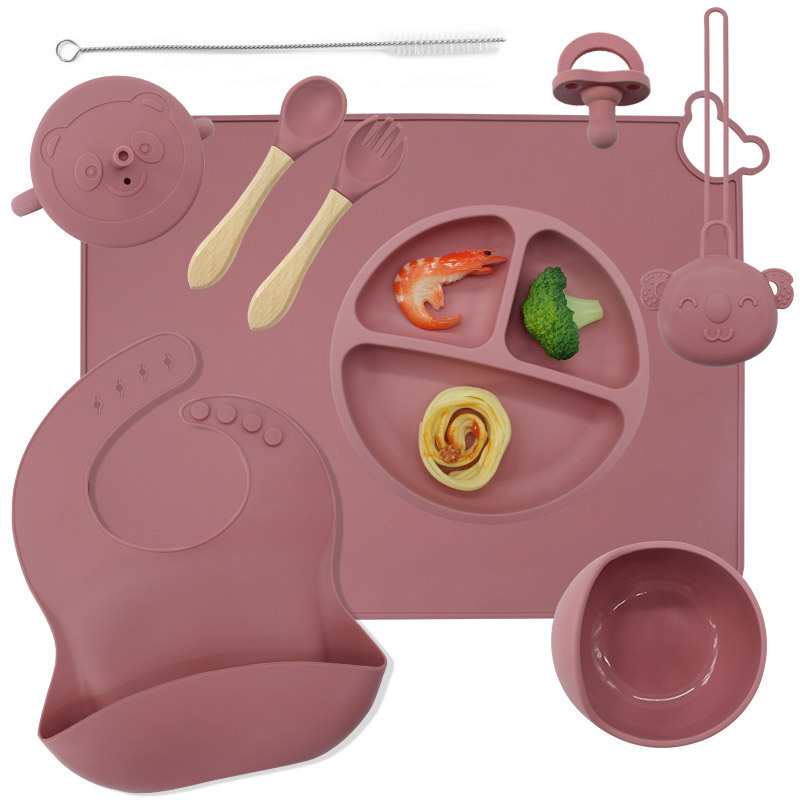 Suministros de silicona fábrica de suministros para niños suplemento de alimentos tazón plato de vajilla suplemento de alimentos mantel de alimentación materno e infantil necesidades diarias