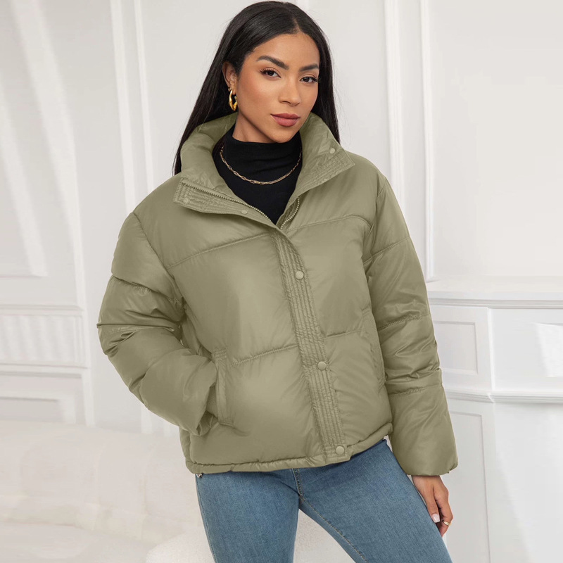 Cross-border Women's Lambskin Warm Lightweight 2024 Winter New Small Collar Short Down Cotton-padded Jacket