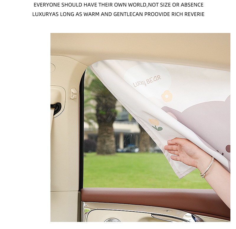 Blue Rain Creative Car Curtain Embedded Track Car Sunshade Cartoon Rabbit Car Sunshade Curtain Side Curtain