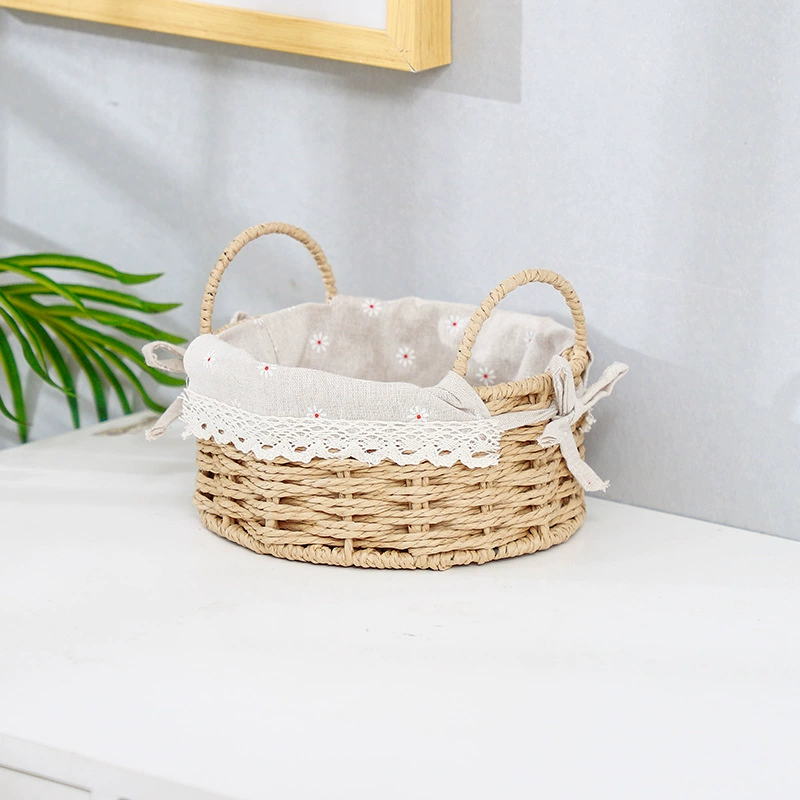Woven storage baskets with cloth liners, assorted shapes (round/oval/rectangular/square)