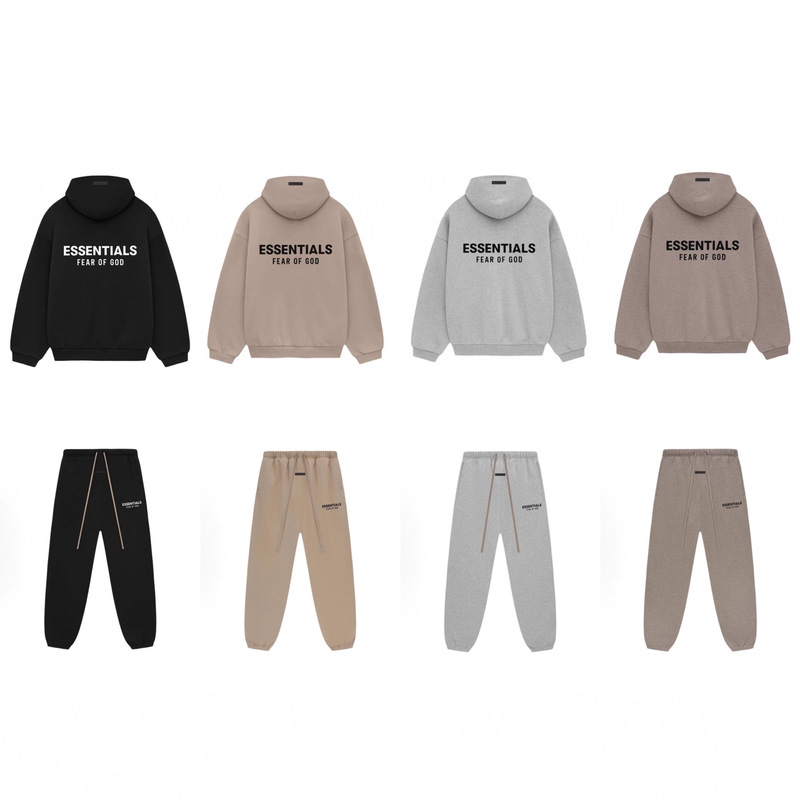 24Ss Cross-Border Hot European and American Trendy Brand Essentials Hooded Sweatshirt and Sweatpants for Men and Women Can Be Used to Cross the Green Fork