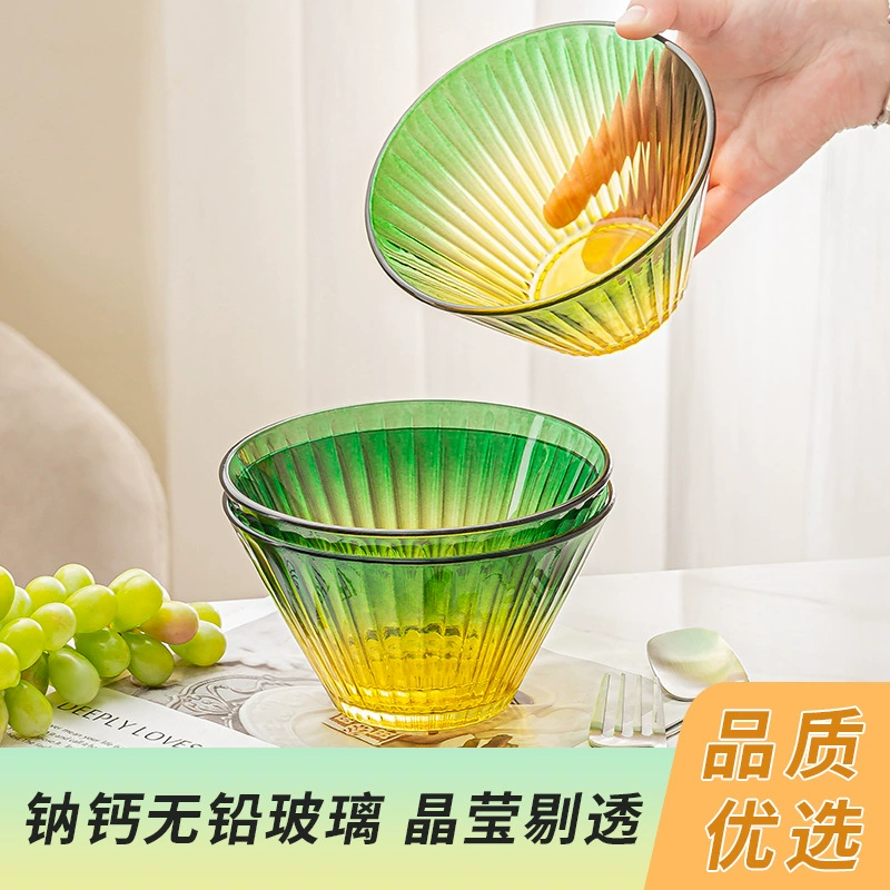 Fruit high quality glass glass bowl, with gem, increased thickness