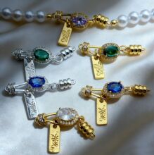 18K铜镀真金保色蝴蝶吊牌夹扣百搭扣头diy手工串珠手链收尾扣配件