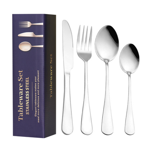 Cross-border Amazon 1010 stainless steel tableware 4-component 24-piece set Western steak knife, fork and spoon set