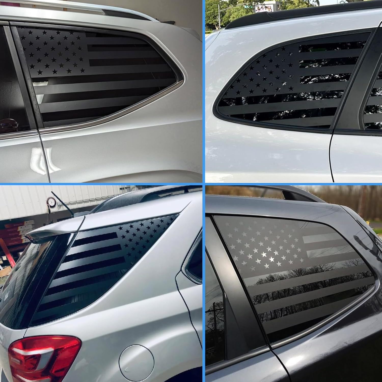 Gran tamaño de ventana trasera universal bandera de los Estados Unidos decal para automóviles SUV camiones vinilo pegatinas negro mate