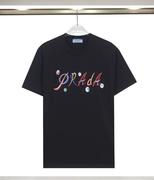 Moda transfronteriza Pujia pareja de manga corta tendencia de verano personalidad creativa color PRA letras impresas camiseta femenina