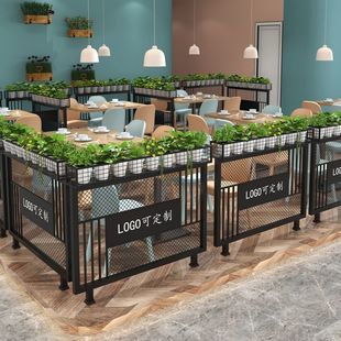 Iron guardrail fence restaurant screen partition bar aisle decoration milk tea bar hotel half flower rack partition wall