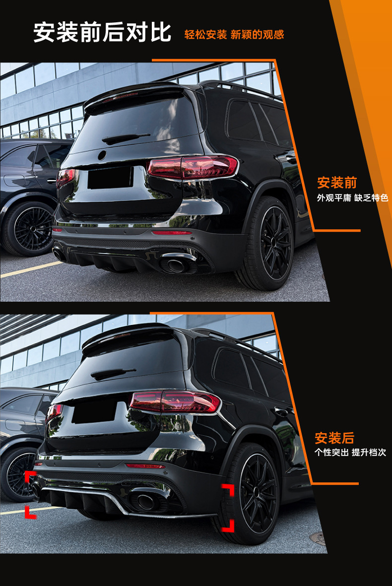 Suitable for Mercedes-Benz GLB X247 AMG Line GLB35 AMG rear lip spoiler small body kit modification