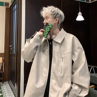 [Source Source] Men's Spring and Autumn Simple Joker American Retro Casual Lapel Jacket
