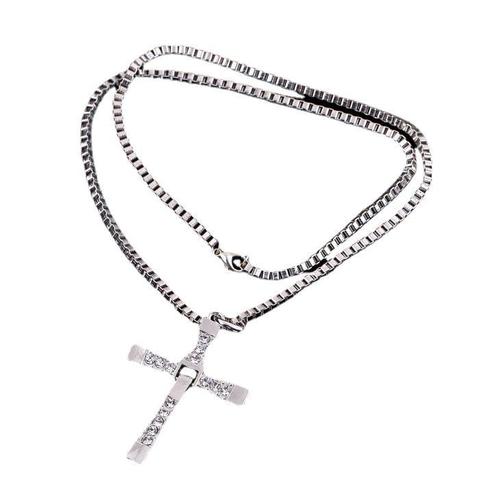 x011 Fast and Furious 8 Cross Necklace Toledo Necklace Wholesale 50cm 5.1*3.5