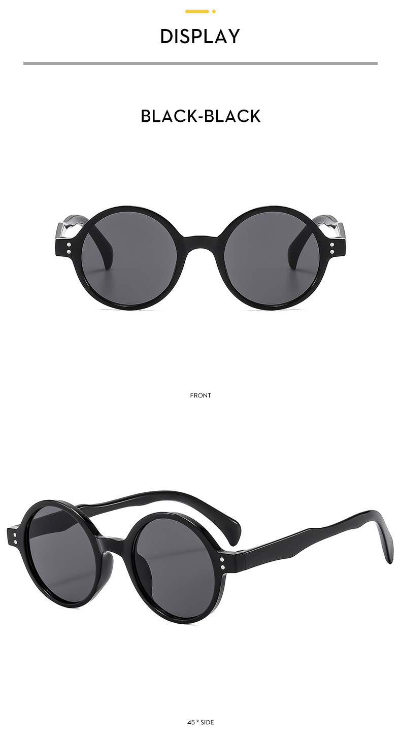 36g Weight Full Frame Glasses Structure Sunglasses Classification PC, UV400 Protection Lens Material Round Frame Glasses Style Travel, Street Occasion Solid Color Pattern All Seasons Season Unisex Gender Vintage Style, Simple Style Style Vintage Style Simple Style Solid Color PC UV400 Protection Round Frame Full Frame Women's Sunglasses 13