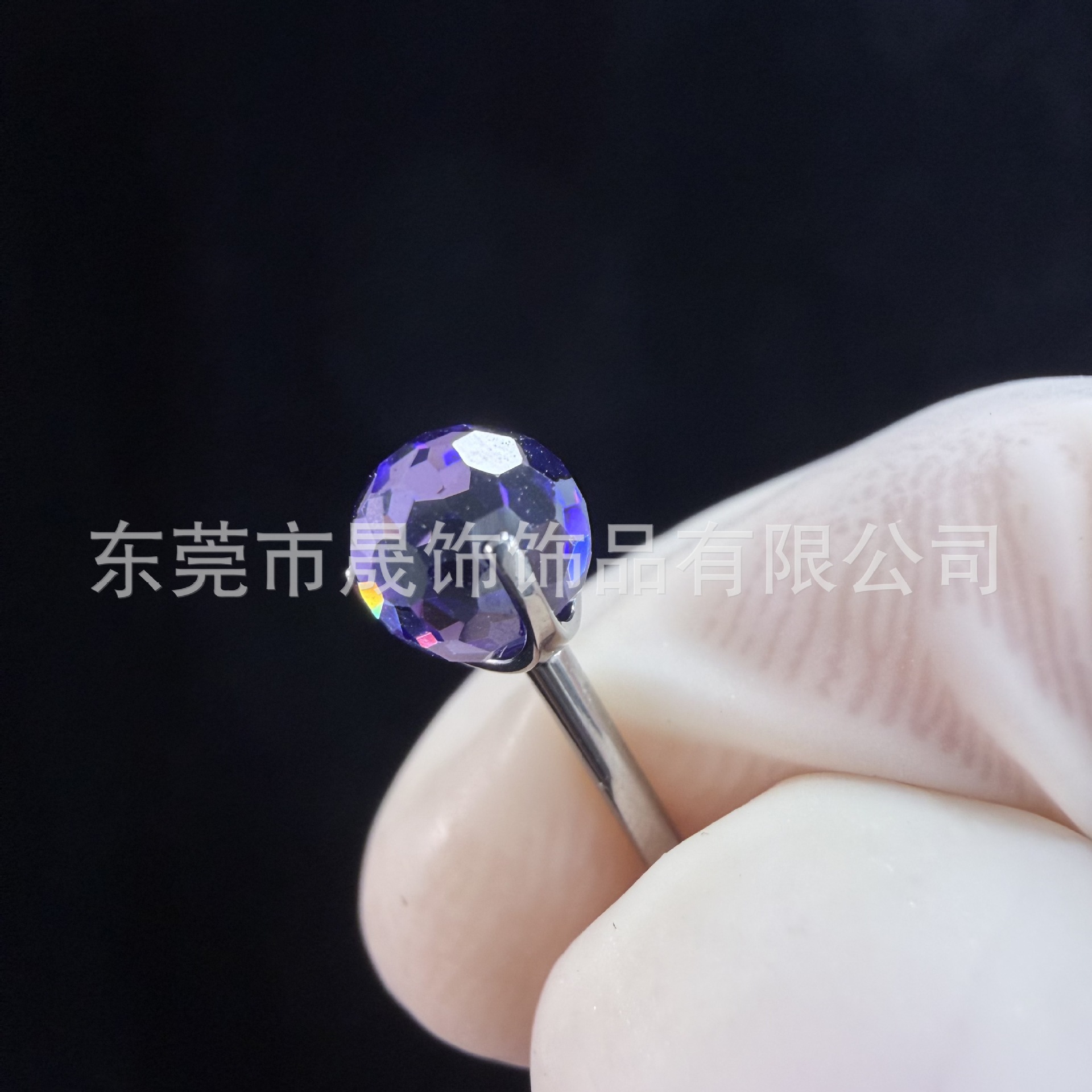 F136 Titanium Cubic Zirconia Ball 小灯泡 Ear Stud Tongue Barbell 超闪蹦迪 Ball Helix Cartilage Stud G23 Implant Grade Titanium Piercing Jewelry