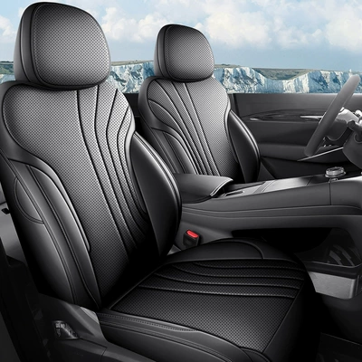 Geely Galaxy E5 Special Seat Cover Napa Leather Four Seasons Universal Full-Surrounded Breathable Perforated Cushion (Four Seasons Pad) - mysterious-black-standard-edition-ckx-geely-galaxy-e5