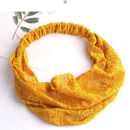 Spring and Summer thin wide headband lace breathable hair net for covering loose hair head scarf wide headband with hollow hair clip popular hair accessory
