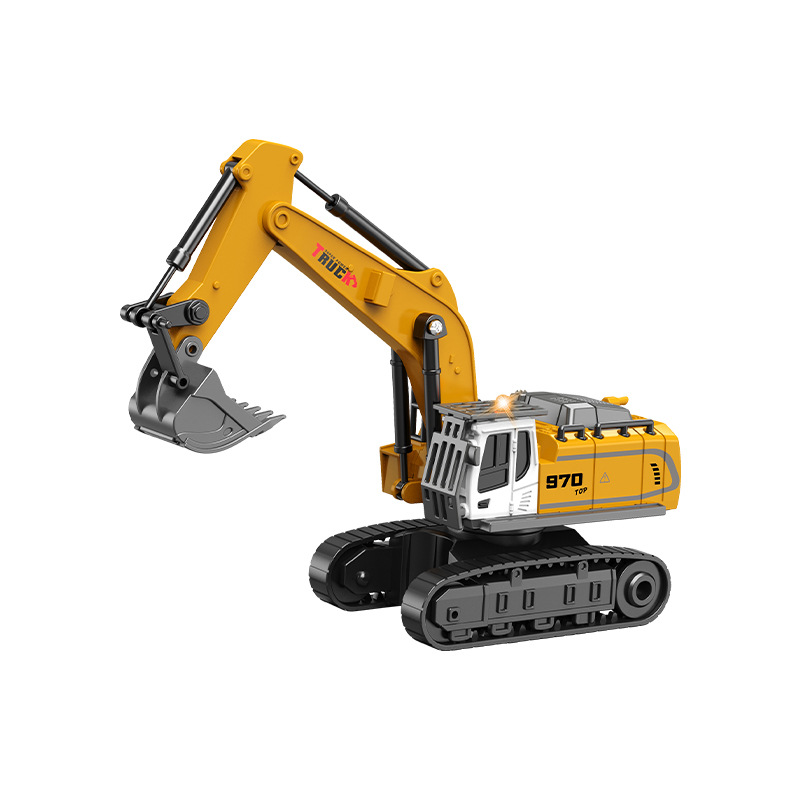 1: 64 Mini excavadora de aleación pequeña excavadora de automóvil de control remoto mini excavadora modelo de mesa juguete niño image 5