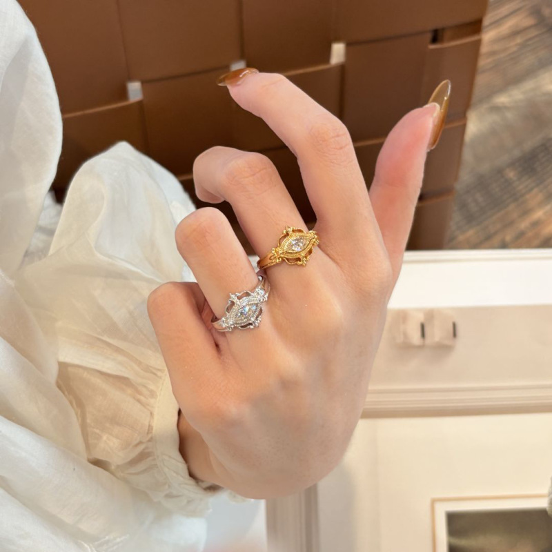 [トワイライトアイ] 絶妙な宮殿スタイルのオーキッドマーアストーンリング女性用ニッチレトロファッションライト高級ハンドジュエリー|undefined