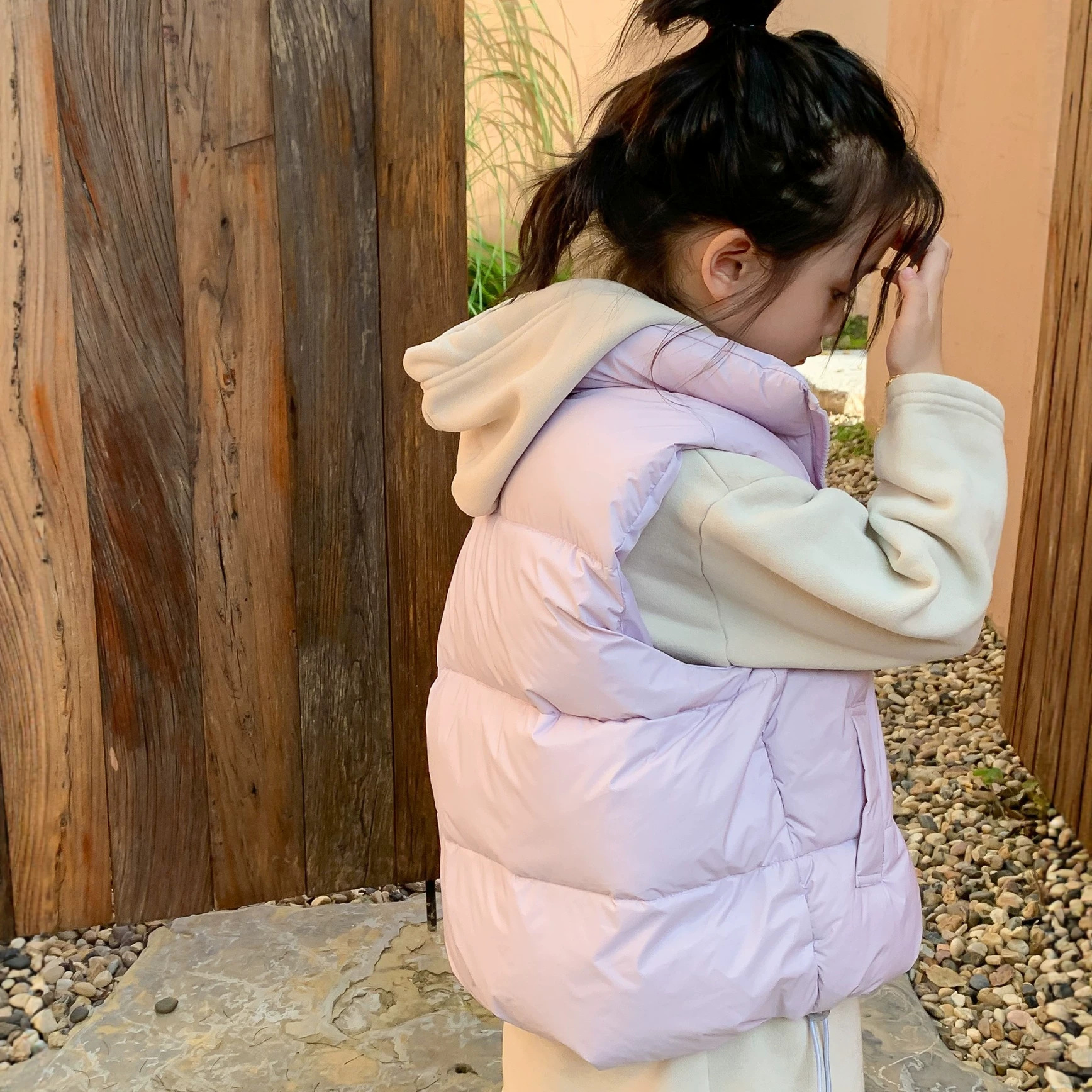 2026 New Children's Down Vest, Boys & Girls, Stand Collar, White Duck Down, Outerwear