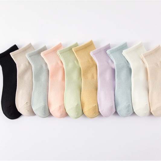 Breathable Japanese solid color base spring summer thin knee socks…