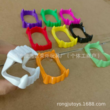 万圣节吸血鬼牙套道具鬼牙套夜光假牙套白色塑料牙齿套整人玩具