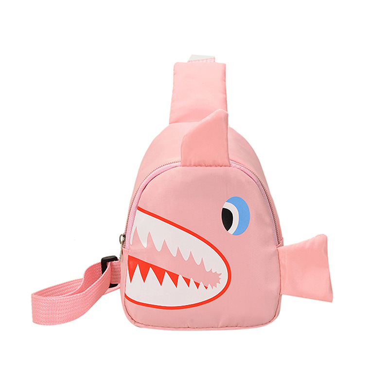 Nuevo bolso de pecho de los niños de dibujos animados lindo tiburón Bolsa de Comercio Exterior al por mayor de nylon monedero niños bebé bandolera