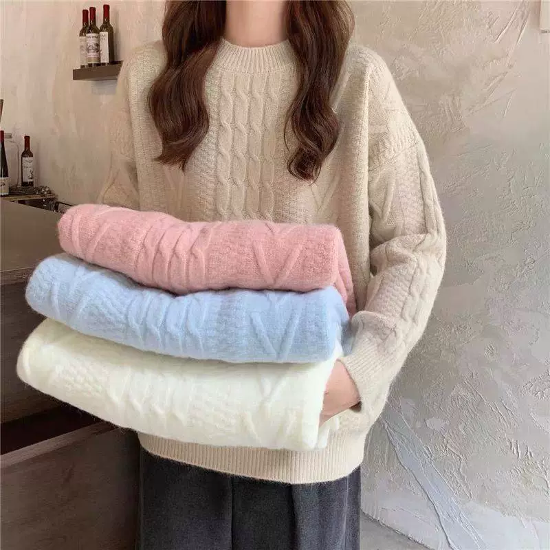 2024 молочный свитер с нежным мягким клейким свитером