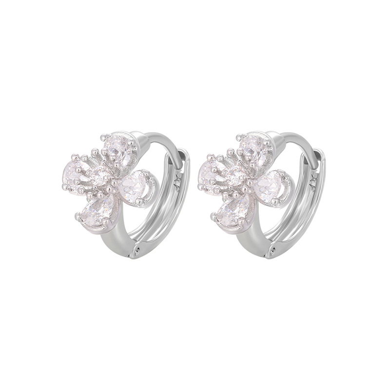 Pendientes de Aro con Flores de Aleación, Diseño Geométrico, para Mujer image 6