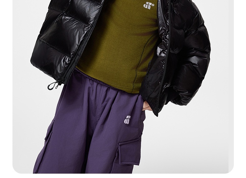 Lekka kurtka puchowa dla dzieci z kapturem – ciepły i wygodny zimowy płaszcz dla chłopców i dziewcząt (pomarańczowy, czarny, zielony, fioletowy) – wypełnienie z białego puchu kaczego_voghion.com