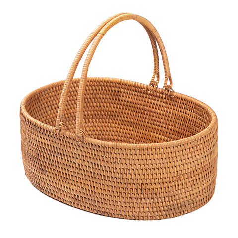 Cesta de almacenamiento de bambú de caña vietnamita cesta de escritorio cesta de flores de frutas al aire libre cesta de recolección portátil cesta de bocadillos cesta de paja