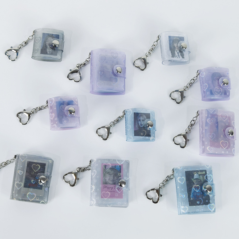 New Love 1.0inch 2inch Mini Photo Album Keychain Pendant Student Bag Insert Photo Album Id Photo