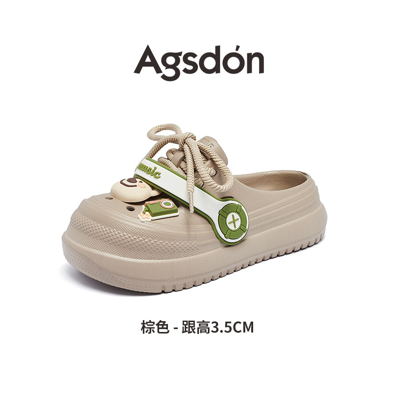 Zapatos de agujero de fondo grueso para mujeres 2025 nuevo verano lindo lindo y divertido para usar zapatillas deportivas en interiores y exteriores