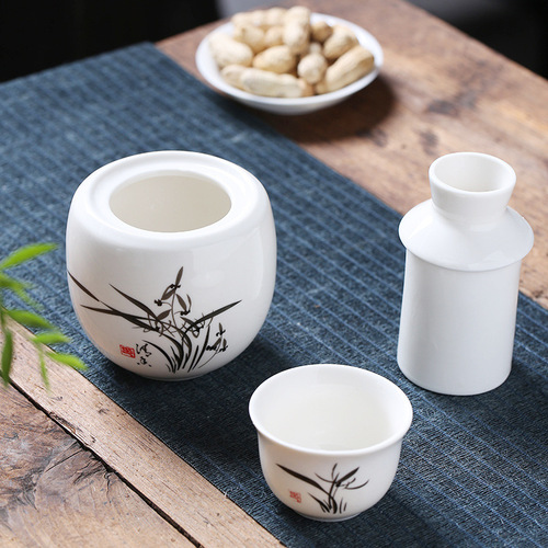 Chinese liquor wine warmer rice wine jug ceramic sake scalding jug set