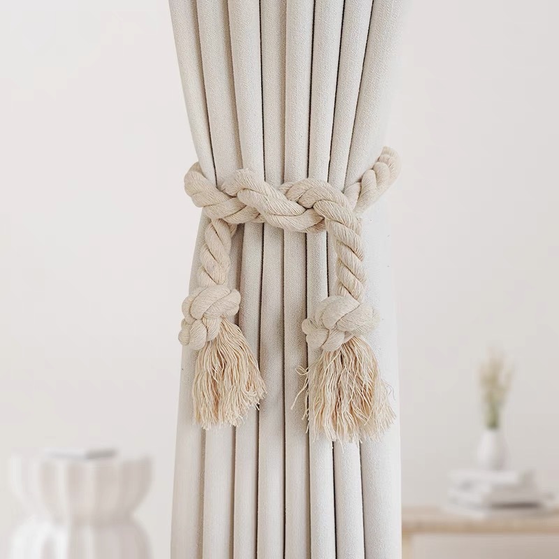 Curtain Tieback Woven Cotton Decorative Rope For Window Drapes_voghion.com