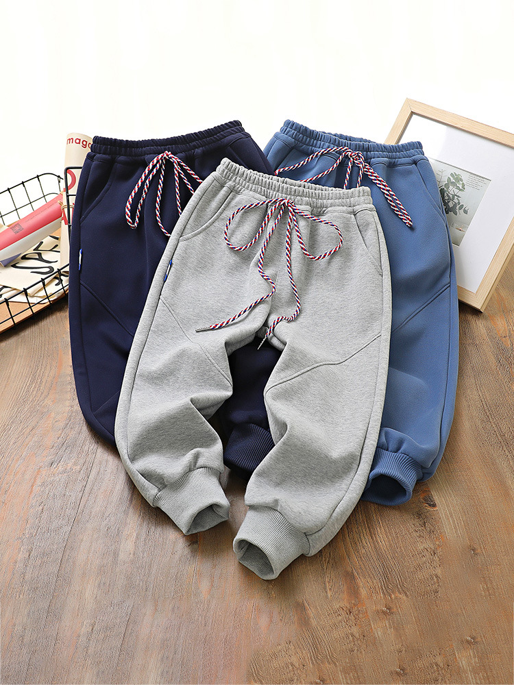 Children's autumn fashionable solid color trousers for boys