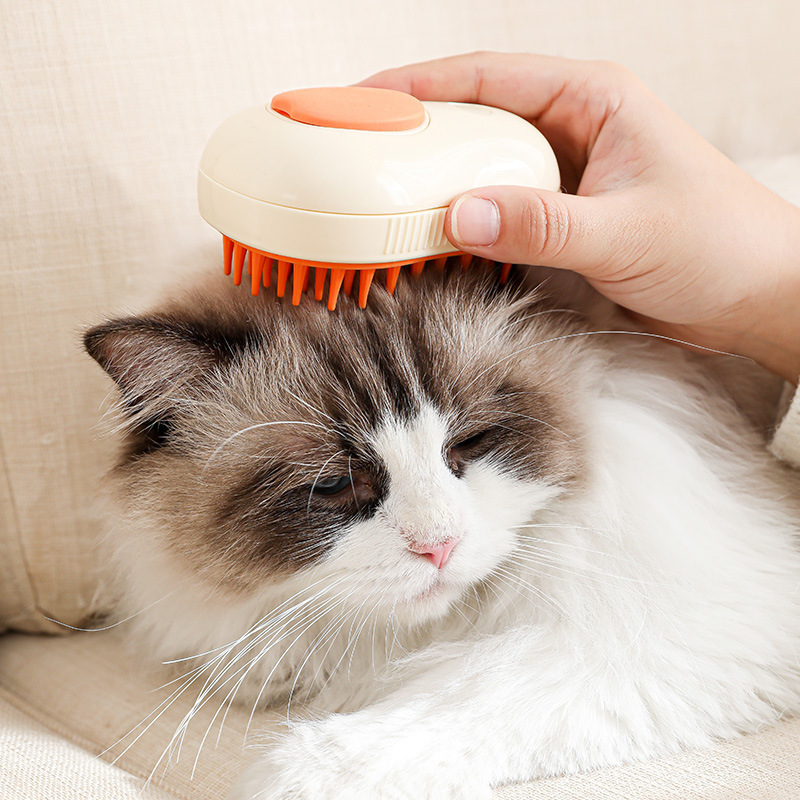 越境新品ペットスプレー櫛猫犬ペット電動スプレー除毛櫛ワンボタン噴霧防飛毛マッサージブラシ|undefined