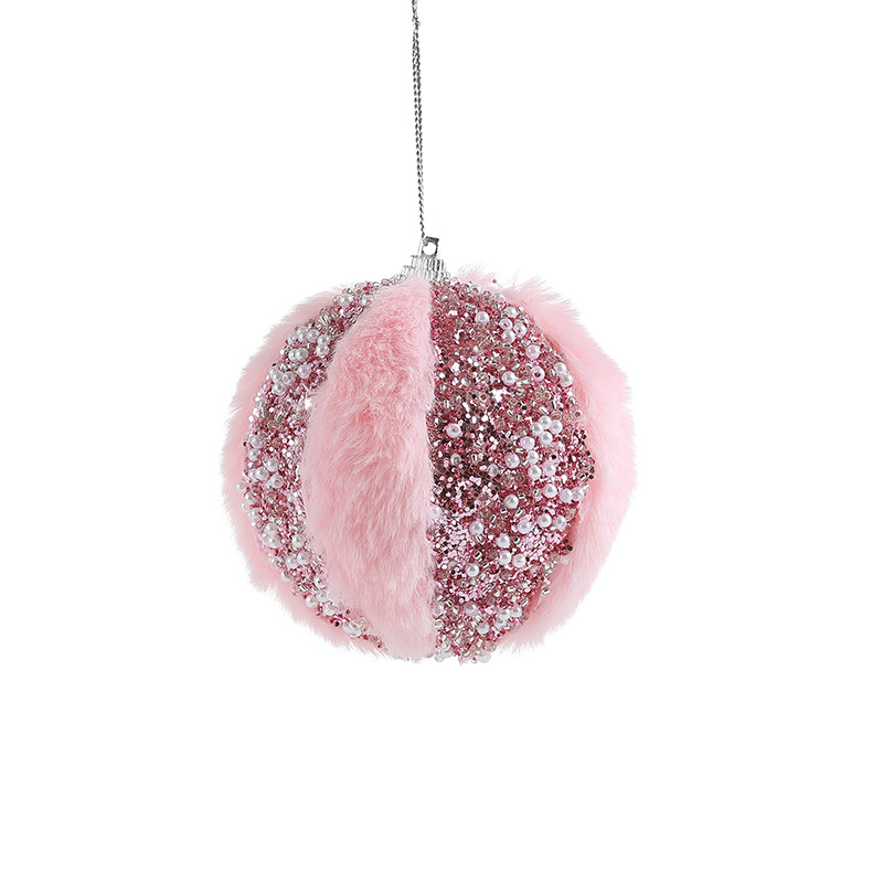 Nueva bola de espuma de peluche rosa pétalos de Navidad bola de Navidad árbol de Navidad colgante colgante ambiente diseño accesorios DIY