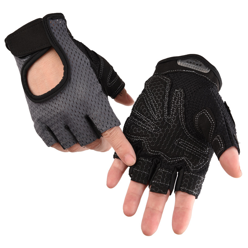 Guantes de fitness para hombres y mujeres yoga gimnasio deportes al aire libre medio dedo antideslizante malla trasera agujero transpirable Amazon JS15