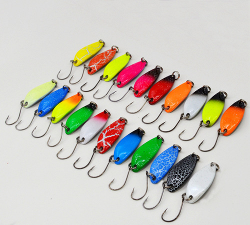 Lure sequin set 43 pieces metal spoon type sequins single hook export horse mouth cocked trout sequins
