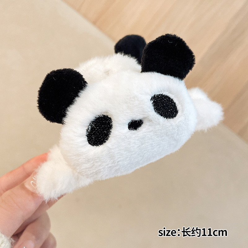 卡通熊猫发箍女2025新款发箍毛绒洗脸发带秋冬敷面膜专用发夹头饰|undefined
