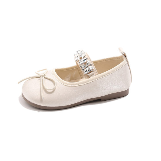 White Explosions Single Shoes Girls Princess Shoes 1-12 Little Girl Fashion Rhinestone Small Leather Shoes Children Ballet Flat Shoes