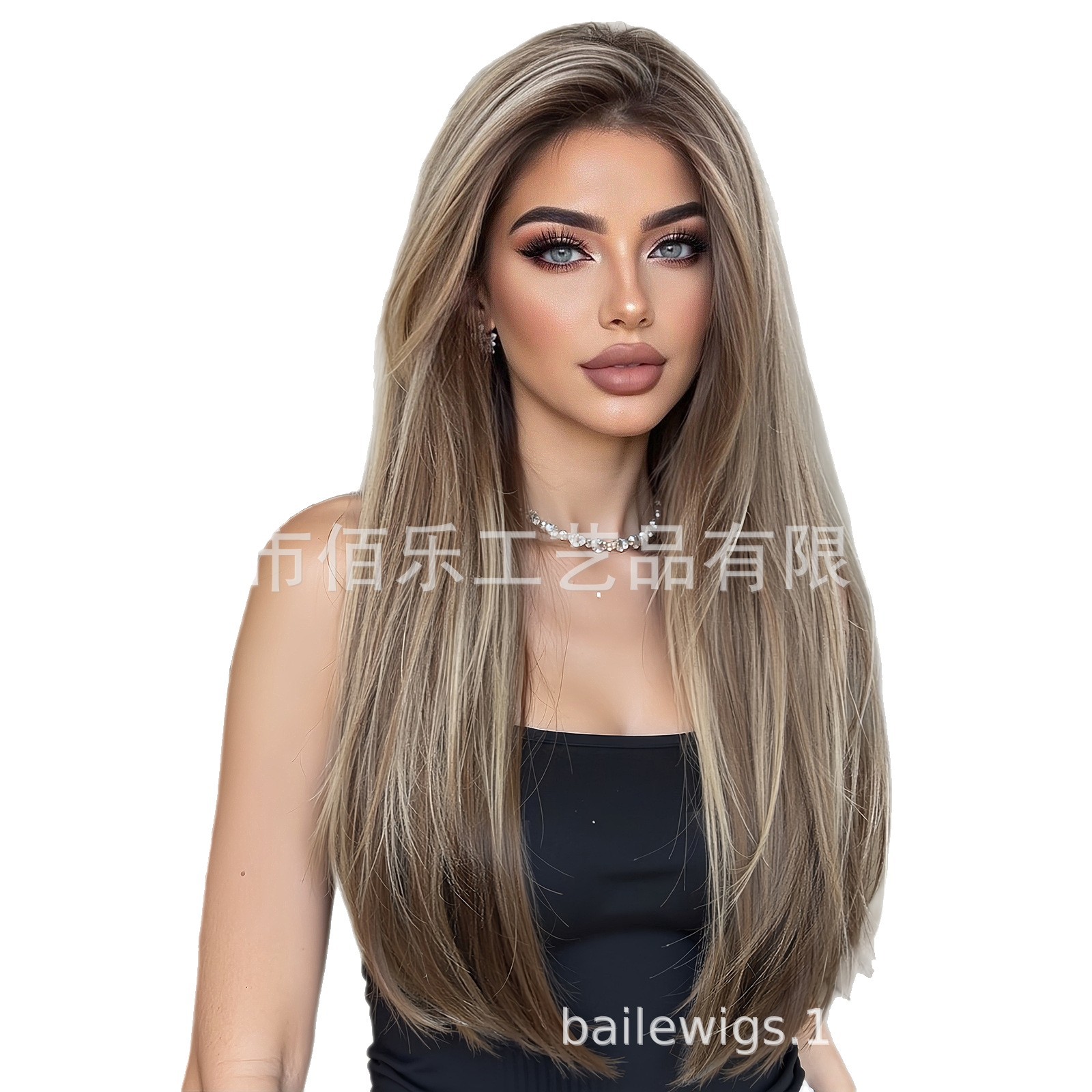 Encaje de área grande 13*6 peluca marrón mixto cabello largo y liso venta caliente europea y americana cubierta completa lace wig