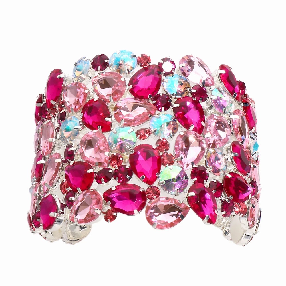 Venta caliente transfronteriza Super exagerada pulsera de alto grado en forma de gota color rhinestone pulsera etapa accesorios pulsera